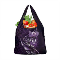 Personalised All Purple New Zealand Darts Grocery Bag Aoteroa Fern Maori Galaxy Style LT14 1-pack One Size Purple - Polynesian Pride