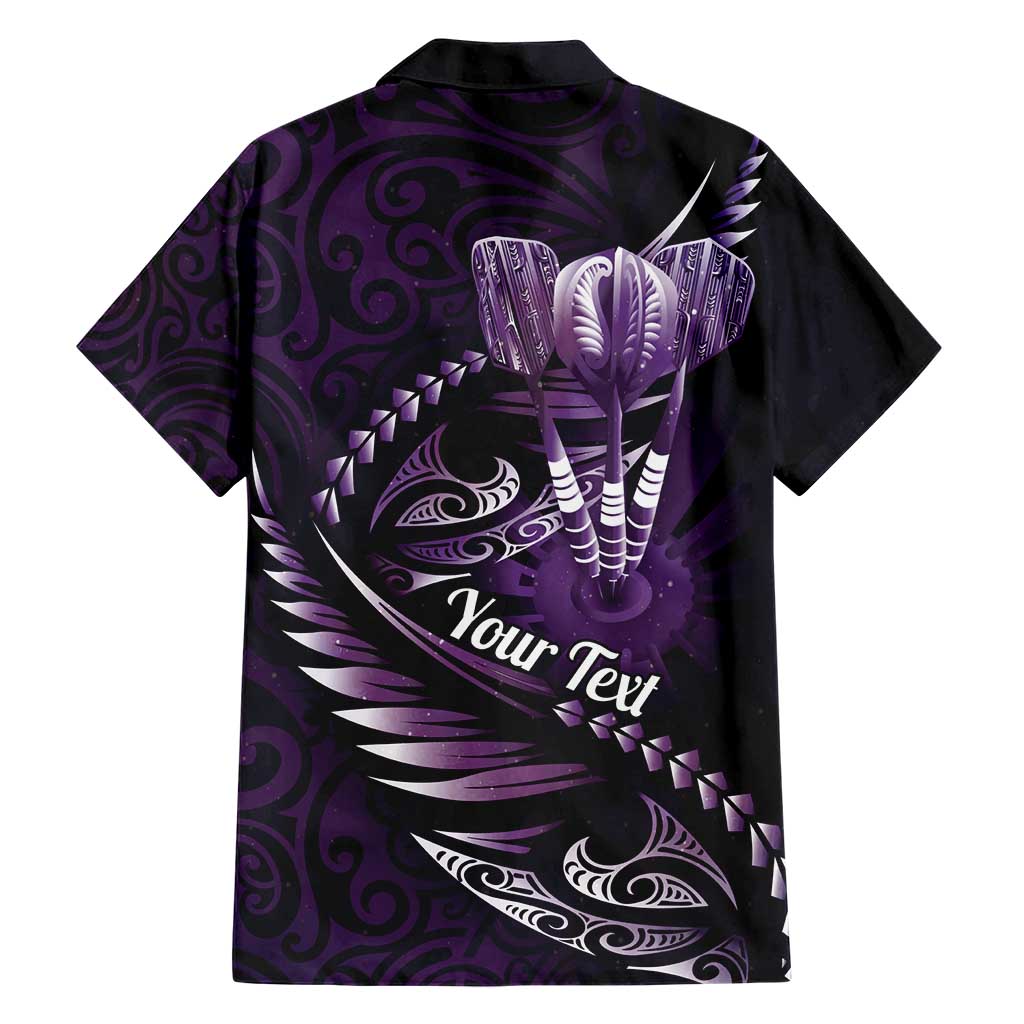 Personalised All Purple New Zealand Darts Hawaiian Shirt Aoteroa Fern Maori Galaxy Style LT14 - Polynesian Pride