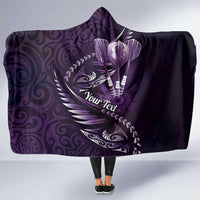 Personalised All Purple New Zealand Darts Hooded Blanket Aoteroa Fern Maori Galaxy Style LT14 One Size Purple - Polynesian Pride
