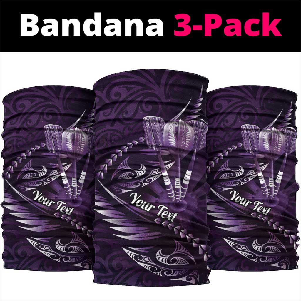 Personalised All Purple New Zealand Darts Neck Gaiter Aoteroa Fern Maori Galaxy Style - Polynesian Pride