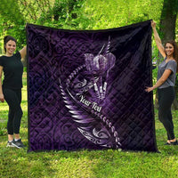 Personalised All Purple New Zealand Darts Quilt Aoteroa Fern Maori Galaxy Style LT14 - Polynesian Pride