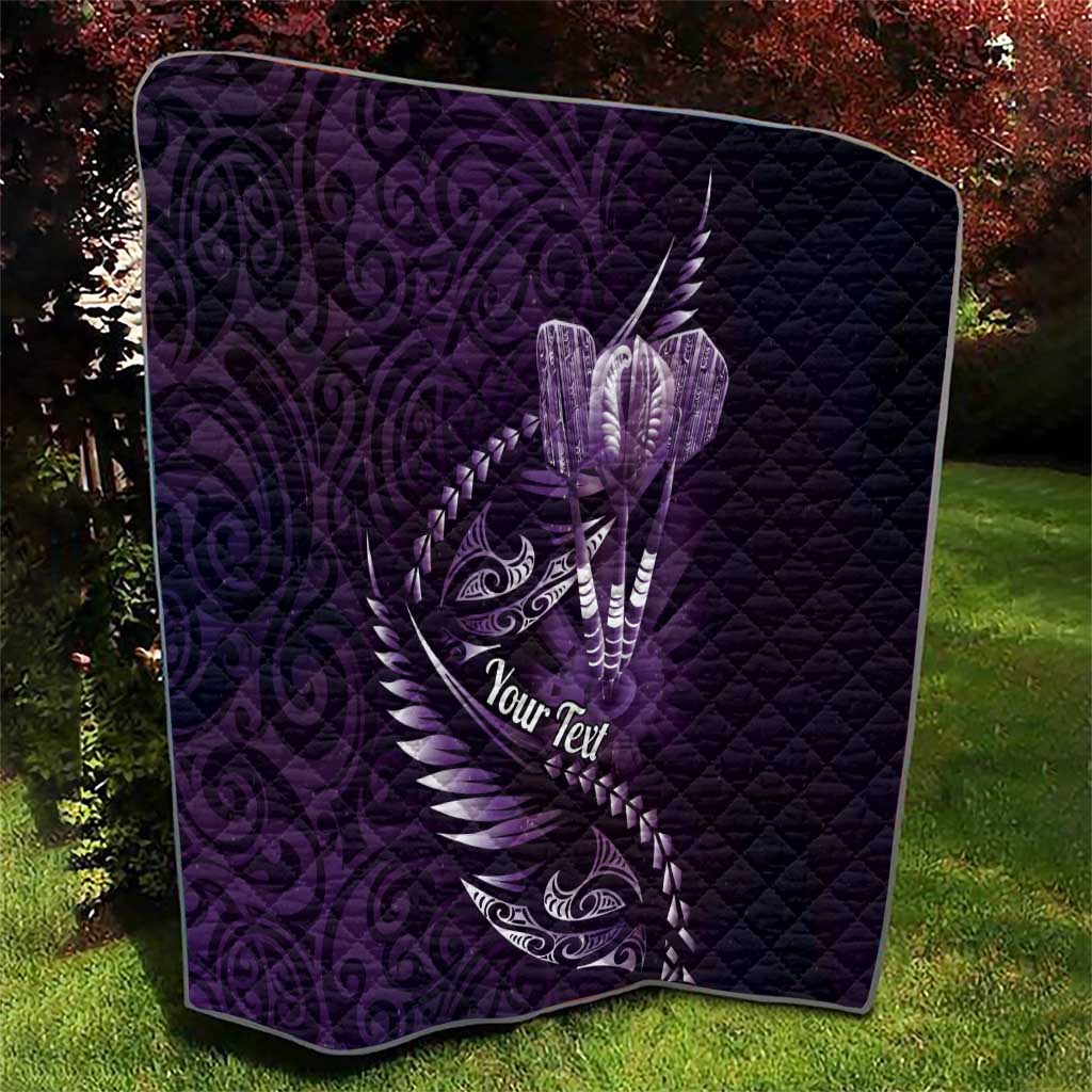 Personalised All Purple New Zealand Darts Quilt Aoteroa Fern Maori Galaxy Style LT14 - Polynesian Pride