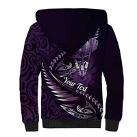 Personalised All Purple New Zealand Darts Sherpa Hoodie Aoteroa Fern Maori Galaxy Style LT14 - Polynesian Pride