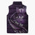Personalised All Purple New Zealand Darts Sleeveless Puffer Jacket Aoteroa Fern Maori Galaxy Style - Polynesian Pride