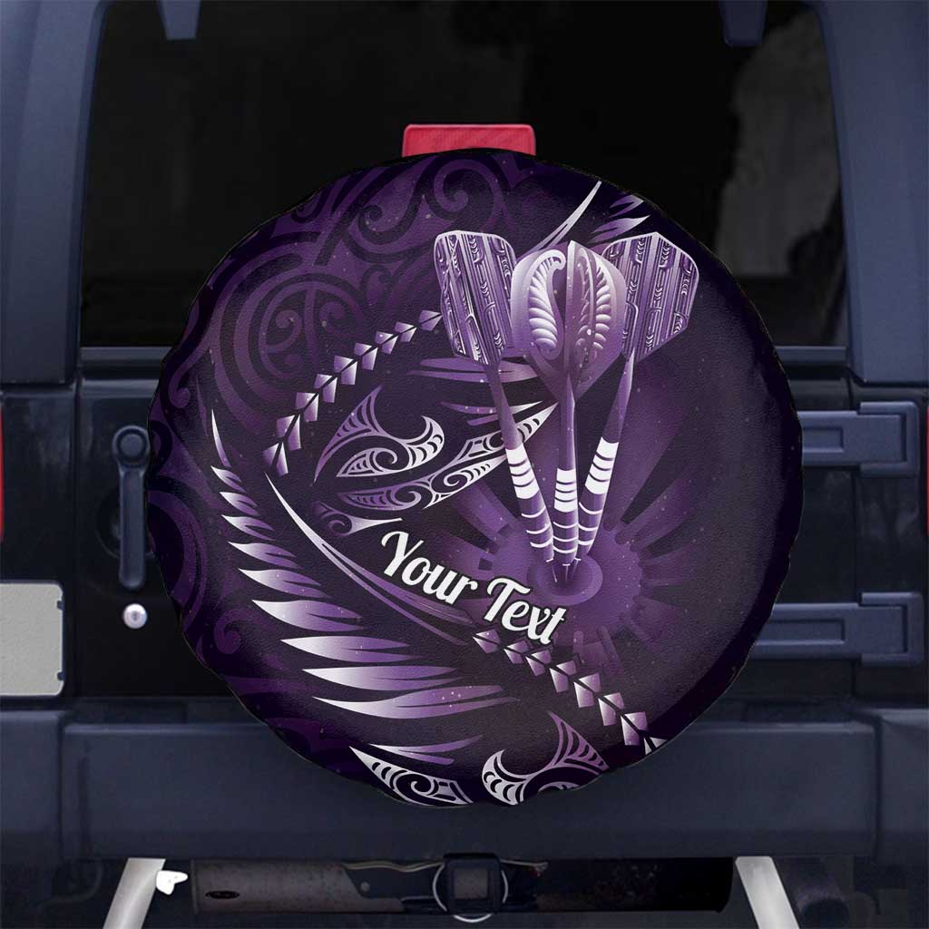 Personalised All Purple New Zealand Darts Spare Tire Cover Aoteroa Fern Maori Galaxy Style LT14 No hole Purple - Polynesian Pride