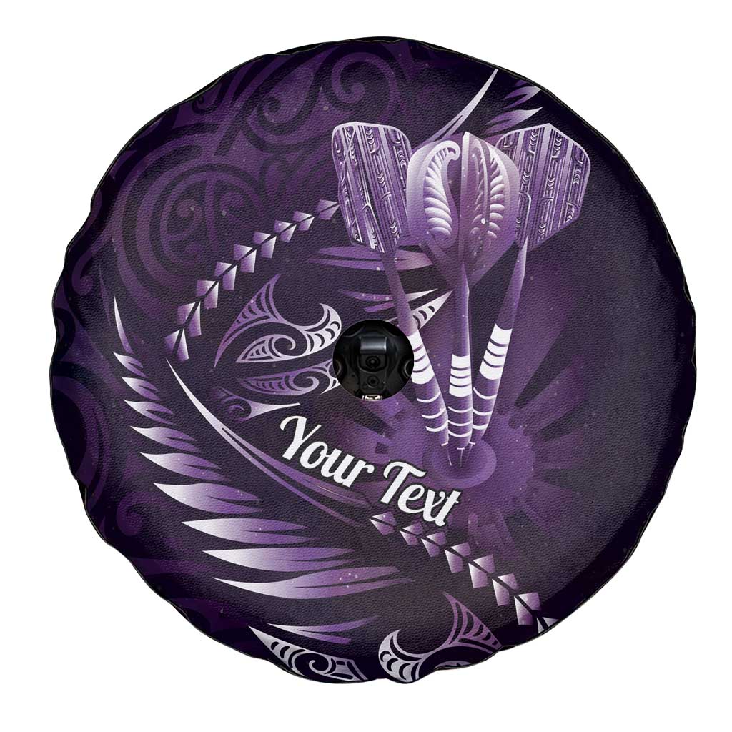 Personalised All Purple New Zealand Darts Spare Tire Cover Aoteroa Fern Maori Galaxy Style LT14 - Polynesian Pride