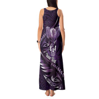 Personalised All Purple New Zealand Darts Tank Maxi Dress Aoteroa Fern Maori Galaxy Style LT14 - Polynesian Pride