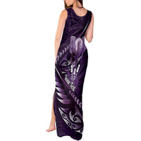 Personalised All Purple New Zealand Darts Tank Maxi Dress Aoteroa Fern Maori Galaxy Style LT14 - Polynesian Pride