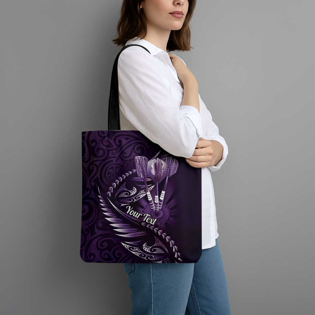 Personalised All Purple New Zealand Darts Tote Bag Aoteroa Fern Maori Galaxy Style - Polynesian Pride