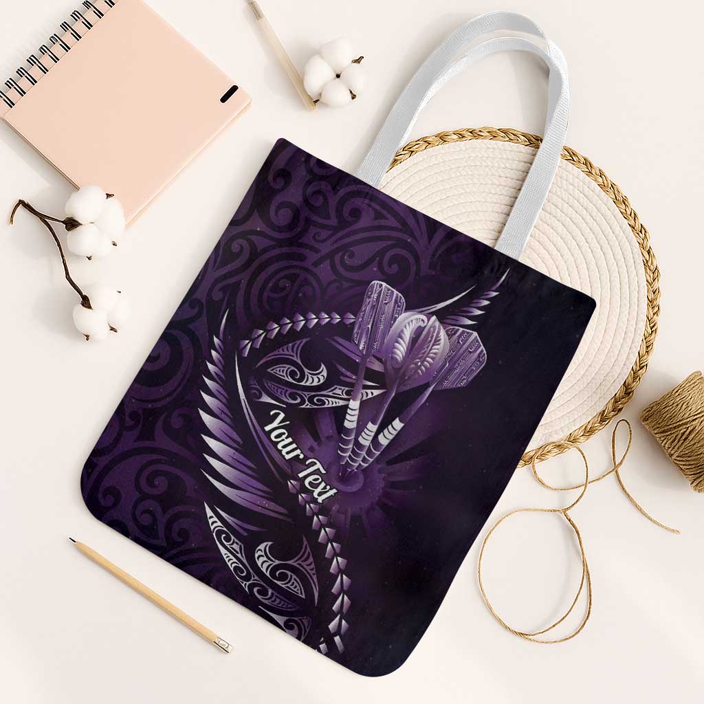 Personalised All Purple New Zealand Darts Tote Bag Aoteroa Fern Maori Galaxy Style - Polynesian Pride