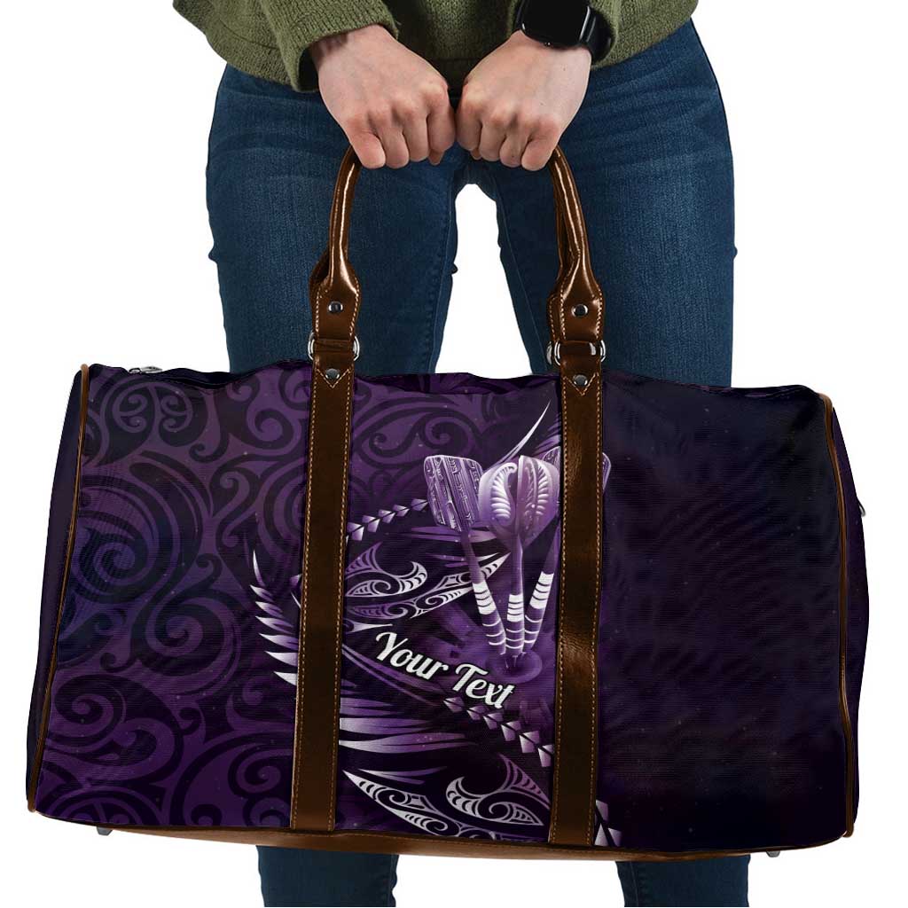 Personalised All Purple New Zealand Darts Travel Bag Aoteroa Fern Maori Galaxy Style - Polynesian Pride