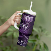 All Purple New Zealand Darts Tumbler With Handle Aoteroa Fern Maori Galaxy Style