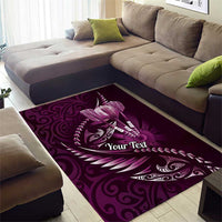 Personalised All Pink New Zealand Darts Area Rug Aoteroa Fern Maori Galaxy Style