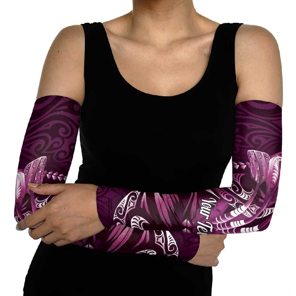 Personalised All Pink New Zealand Darts Arm Sleeves Aoteroa Fern Maori Galaxy Style - Polynesian Pride