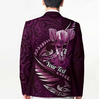 Personalised All Pink New Zealand Darts Blazer Aoteroa Fern Maori Galaxy Style - Polynesian Pride