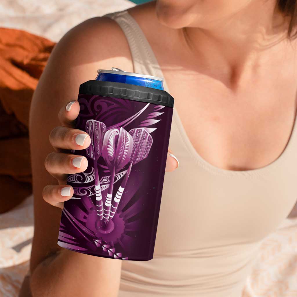 All Pink New Zealand Darts 4 in 1 Can Cooler Tumbler Aoteroa Fern Maori Galaxy Style