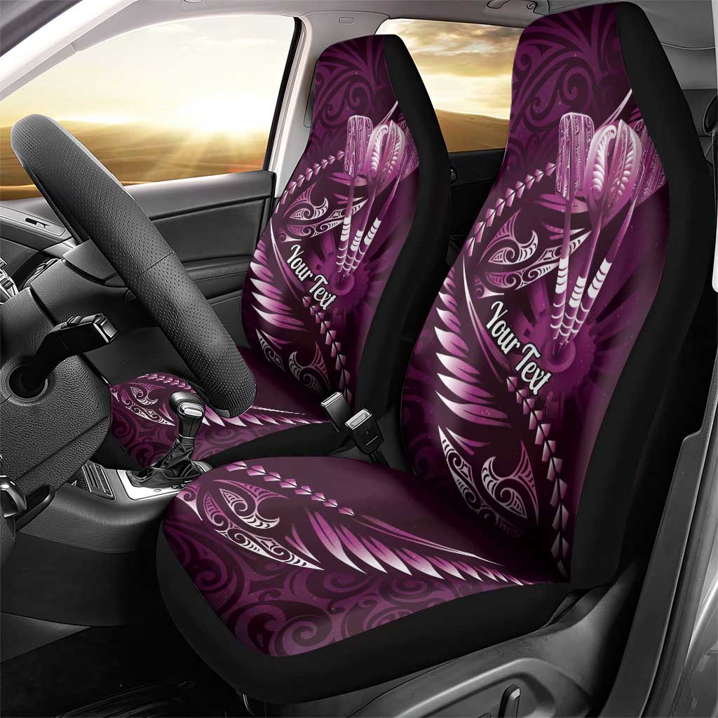 Personalised All Pink New Zealand Darts Car Seat Cover Aoteroa Fern Maori Galaxy Style LT14 - Polynesian Pride
