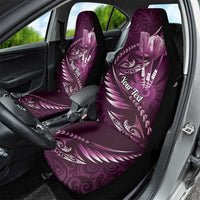 Personalised All Pink New Zealand Darts Car Seat Cover Aoteroa Fern Maori Galaxy Style LT14 - Polynesian Pride