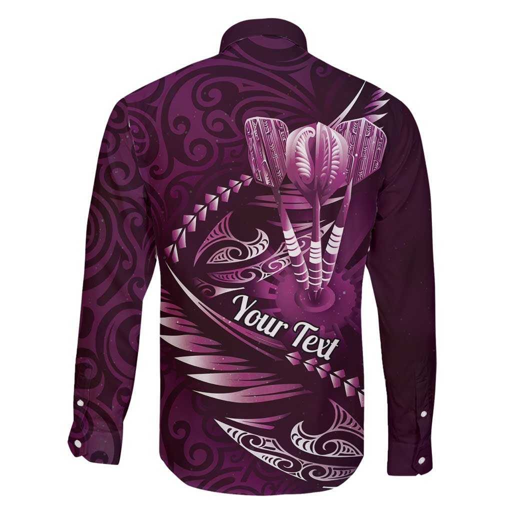 Personalised All Pink New Zealand Darts Family Matching Off Shoulder Short Dress and Hawaiian Shirt Aoteroa Fern Maori Galaxy Style LT14 - Polynesian Pride