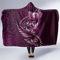 Personalised All Pink New Zealand Darts Hooded Blanket Aoteroa Fern Maori Galaxy Style LT14 One Size Pink - Polynesian Pride