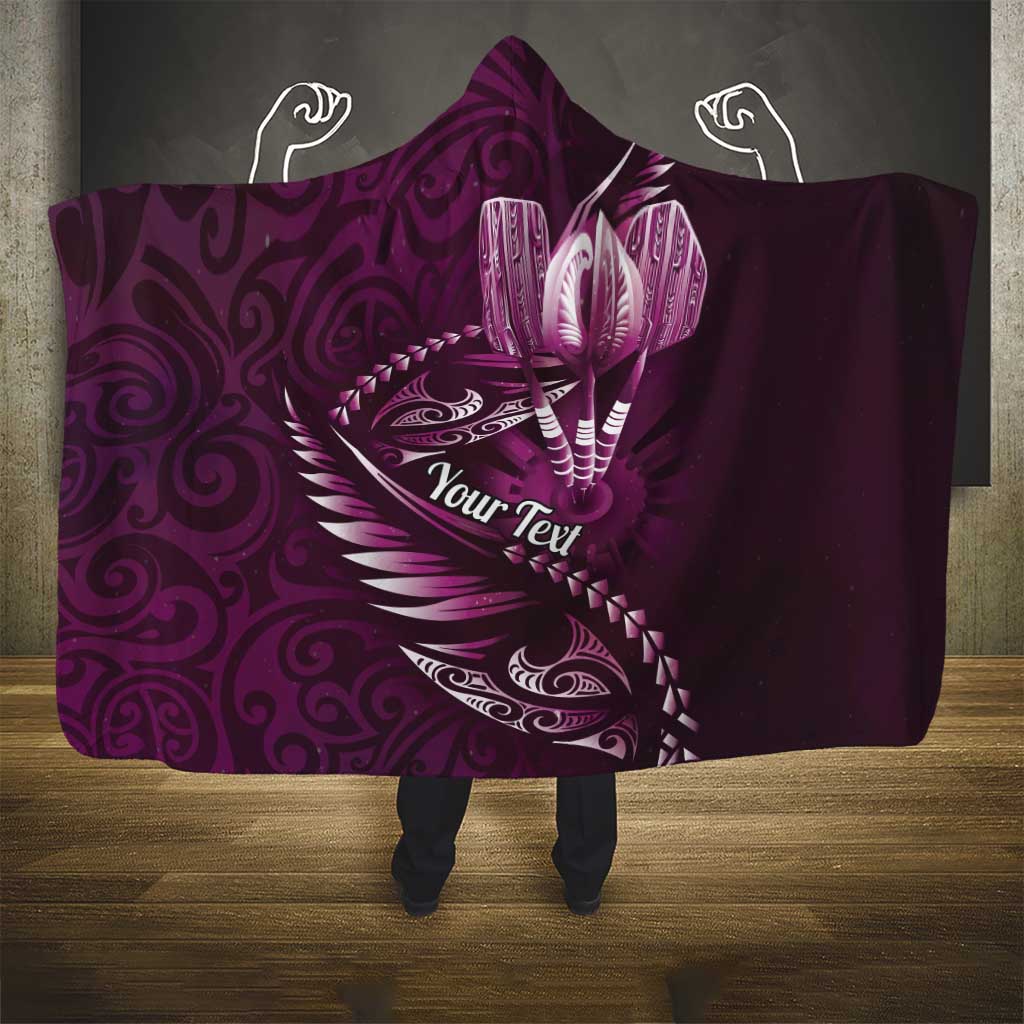 Personalised All Pink New Zealand Darts Hooded Blanket Aoteroa Fern Maori Galaxy Style LT14 - Polynesian Pride