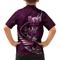 Personalised All Pink New Zealand Darts Kid Hawaiian Shirt Aoteroa Fern Maori Galaxy Style LT14 - Polynesian Pride