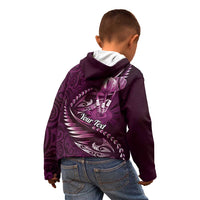 Personalised All Pink New Zealand Darts Kid Hoodie Aoteroa Fern Maori Galaxy Style LT14 - Polynesian Pride