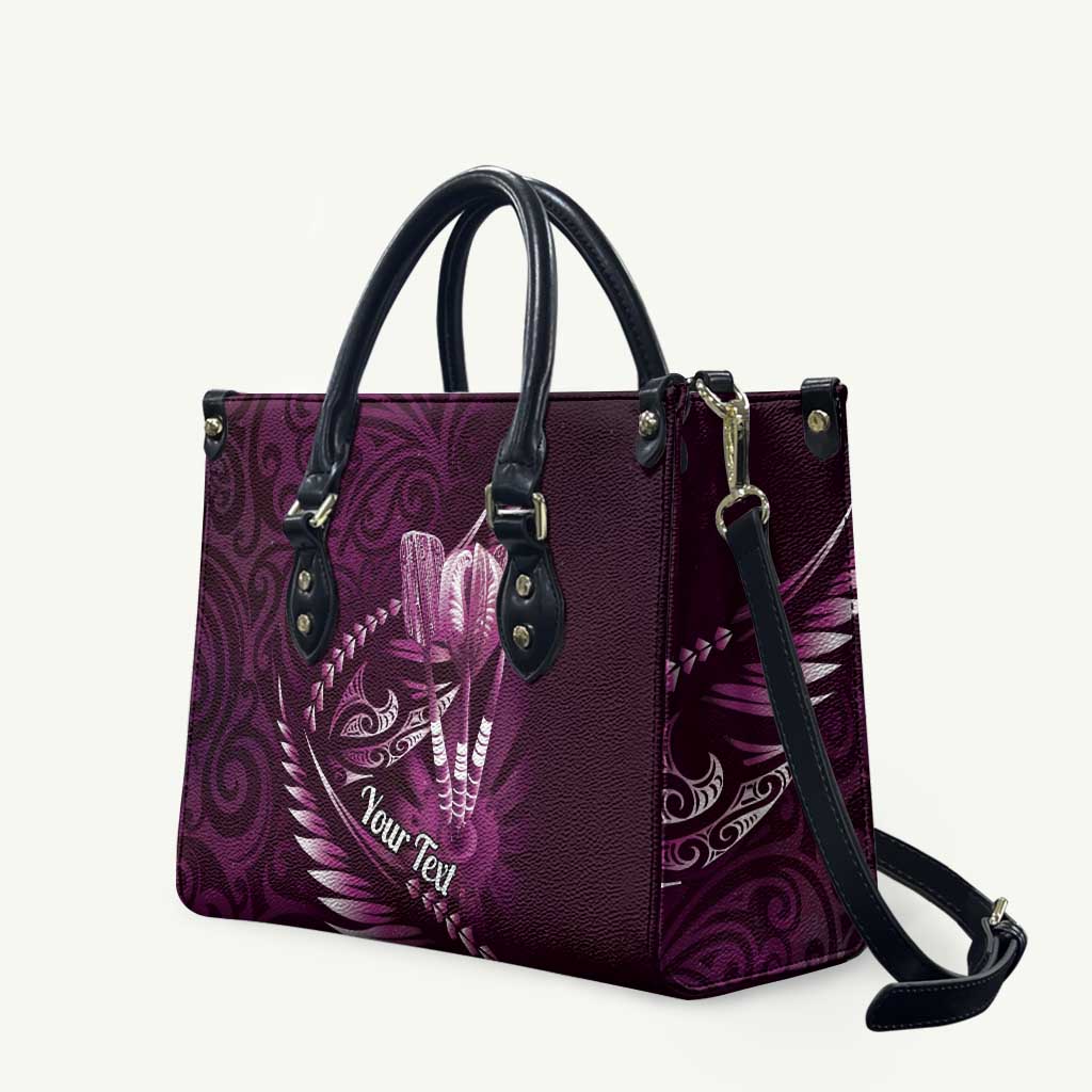 Personalised All Pink New Zealand Darts Leather Bag Aoteroa Fern Maori Galaxy Style - Polynesian Pride
