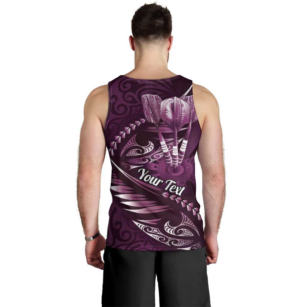 Personalised All Pink New Zealand Darts Men Tank Top Aoteroa Fern Maori Galaxy Style LT14 - Polynesian Pride