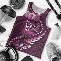 Personalised All Pink New Zealand Darts Men Tank Top Aoteroa Fern Maori Galaxy Style LT14 - Polynesian Pride