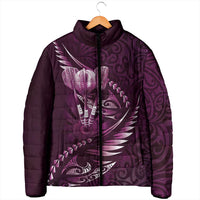 Personalised All Pink New Zealand Darts Padded Jacket Aoteroa Fern Maori Galaxy Style - Polynesian Pride