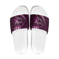 Personalised All Pink New Zealand Darts Slide Sandals Aoteroa Fern Maori Galaxy Style - Polynesian Pride