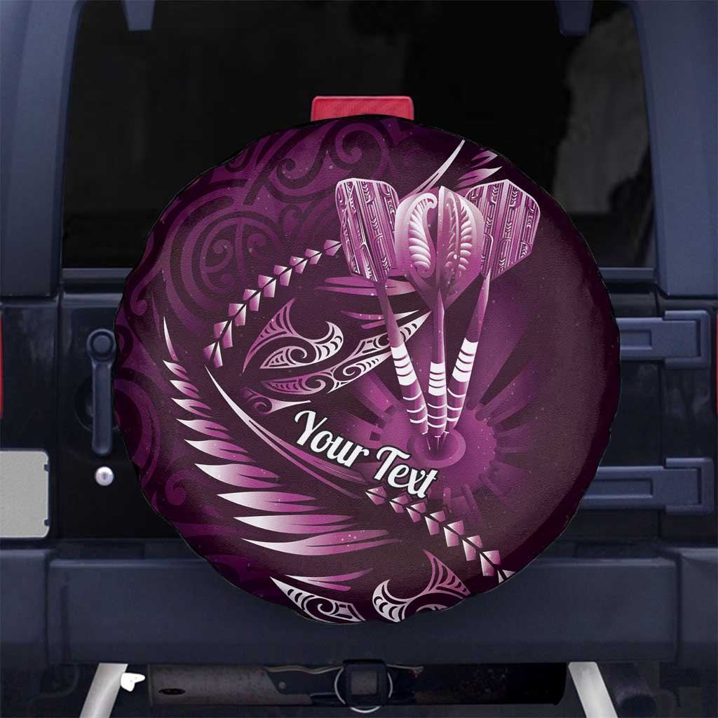 Personalised All Pink New Zealand Darts Spare Tire Cover Aoteroa Fern Maori Galaxy Style LT14 No hole Pink - Polynesian Pride