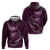 Personalised All Pink New Zealand Darts Zip Hoodie Aoteroa Fern Maori Galaxy Style LT14 - Polynesian Pride