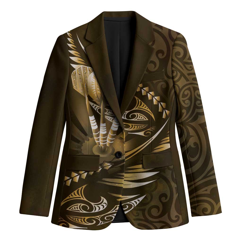 Personalised All Gold New Zealand Darts Blazer Aoteroa Fern Maori Galaxy Style - Polynesian Pride
