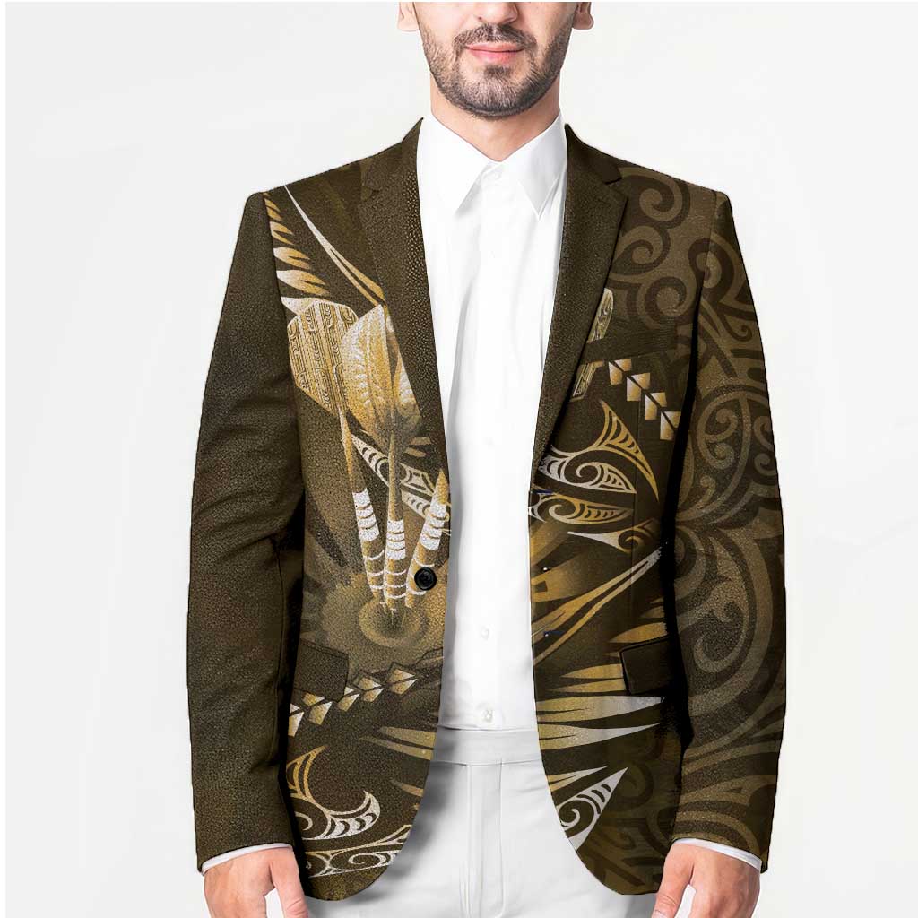 Personalised All Gold New Zealand Darts Blazer Aoteroa Fern Maori Galaxy Style - Polynesian Pride