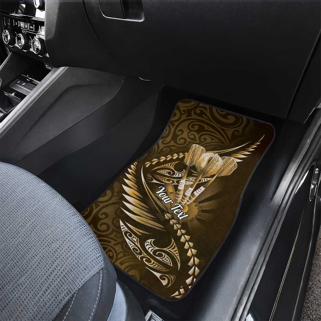 Personalised All Gold New Zealand Darts Car Mats Aoteroa Fern Maori Galaxy Style LT14 - Polynesian Pride