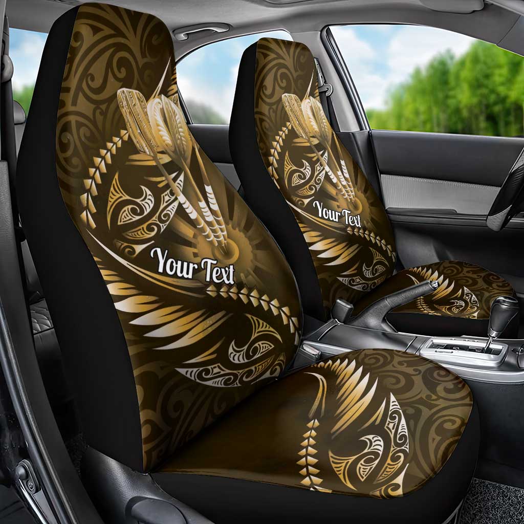 Personalised All Gold New Zealand Darts Car Seat Cover Aoteroa Fern Maori Galaxy Style LT14 - Polynesian Pride