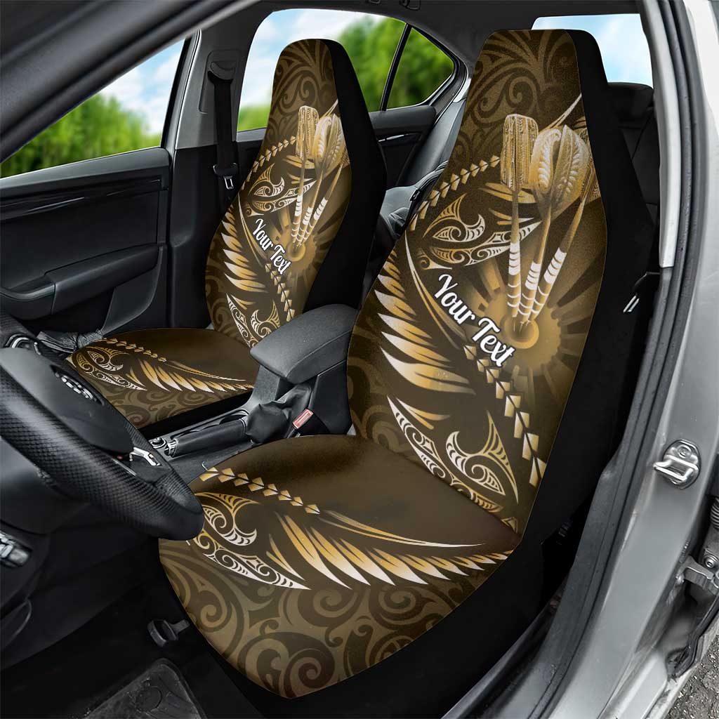 Personalised All Gold New Zealand Darts Car Seat Cover Aoteroa Fern Maori Galaxy Style LT14 - Polynesian Pride