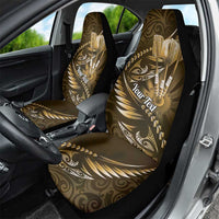 Personalised All Gold New Zealand Darts Car Seat Cover Aoteroa Fern Maori Galaxy Style LT14 - Polynesian Pride