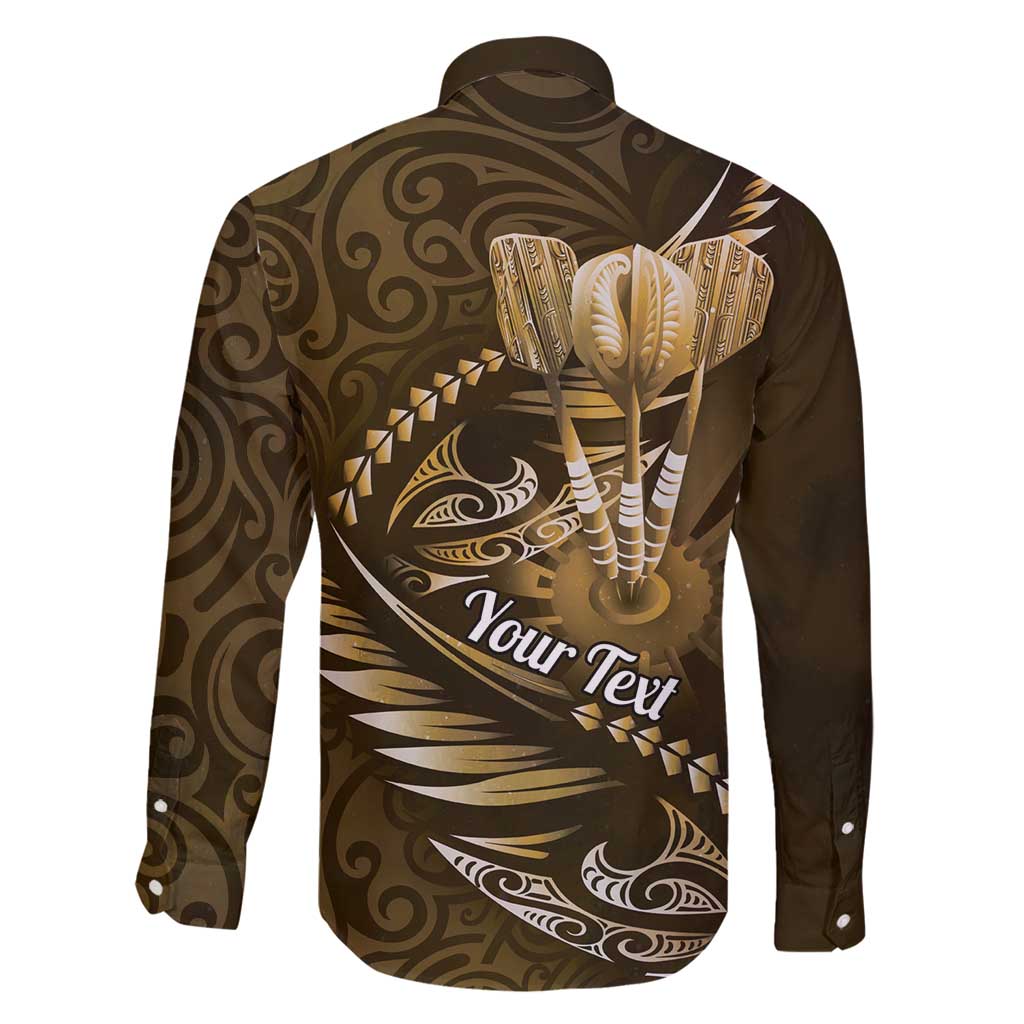 Personalised All Gold New Zealand Darts Family Matching Puletasi and Hawaiian Shirt Aoteroa Fern Maori Galaxy Style LT14 - Polynesian Pride