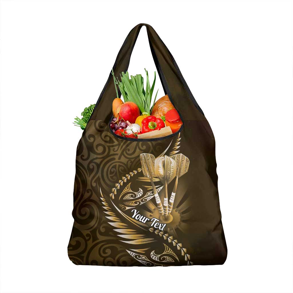 Personalised All Gold New Zealand Darts Grocery Bag Aoteroa Fern Maori Galaxy Style LT14 1-pack One Size Gold - Polynesian Pride