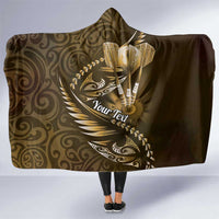 Personalised All Gold New Zealand Darts Hooded Blanket Aoteroa Fern Maori Galaxy Style LT14 One Size Gold - Polynesian Pride