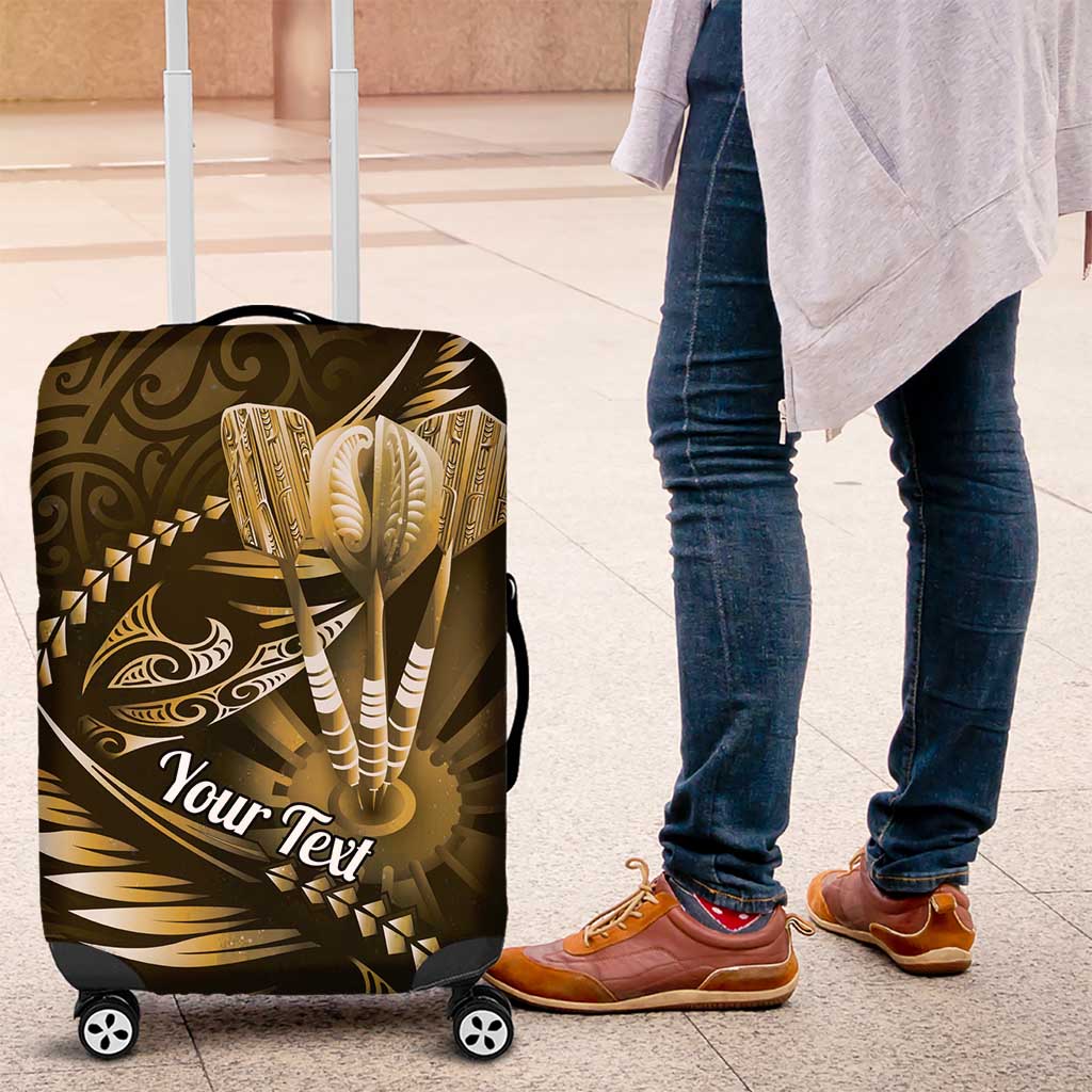 Personalised All Gold New Zealand Darts Luggage Cover Aoteroa Fern Maori Galaxy Style