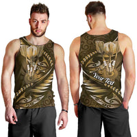 Personalised All Gold New Zealand Darts Men Tank Top Aoteroa Fern Maori Galaxy Style LT14 - Polynesian Pride
