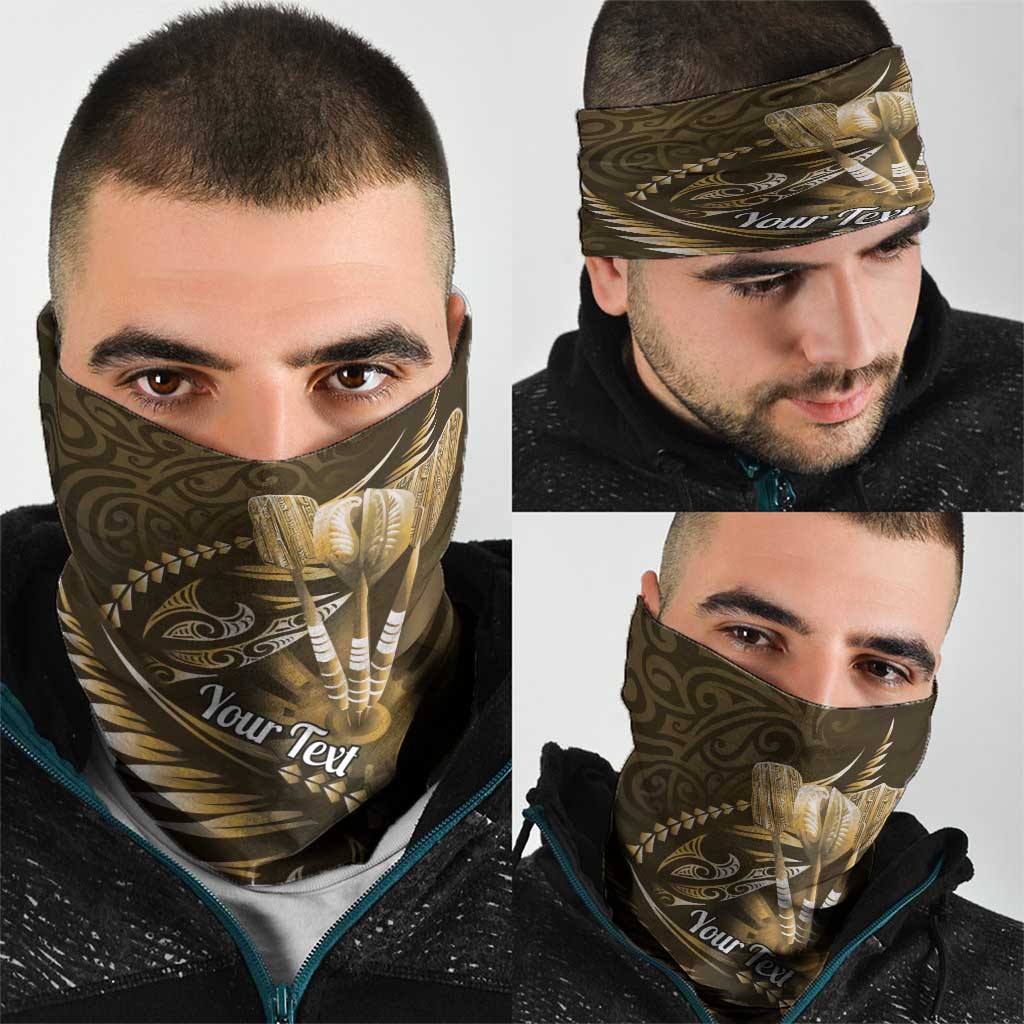 Personalised All Gold New Zealand Darts Neck Gaiter Aoteroa Fern Maori Galaxy Style - Polynesian Pride