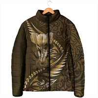 Personalised All Gold New Zealand Darts Padded Jacket Aoteroa Fern Maori Galaxy Style - Polynesian Pride