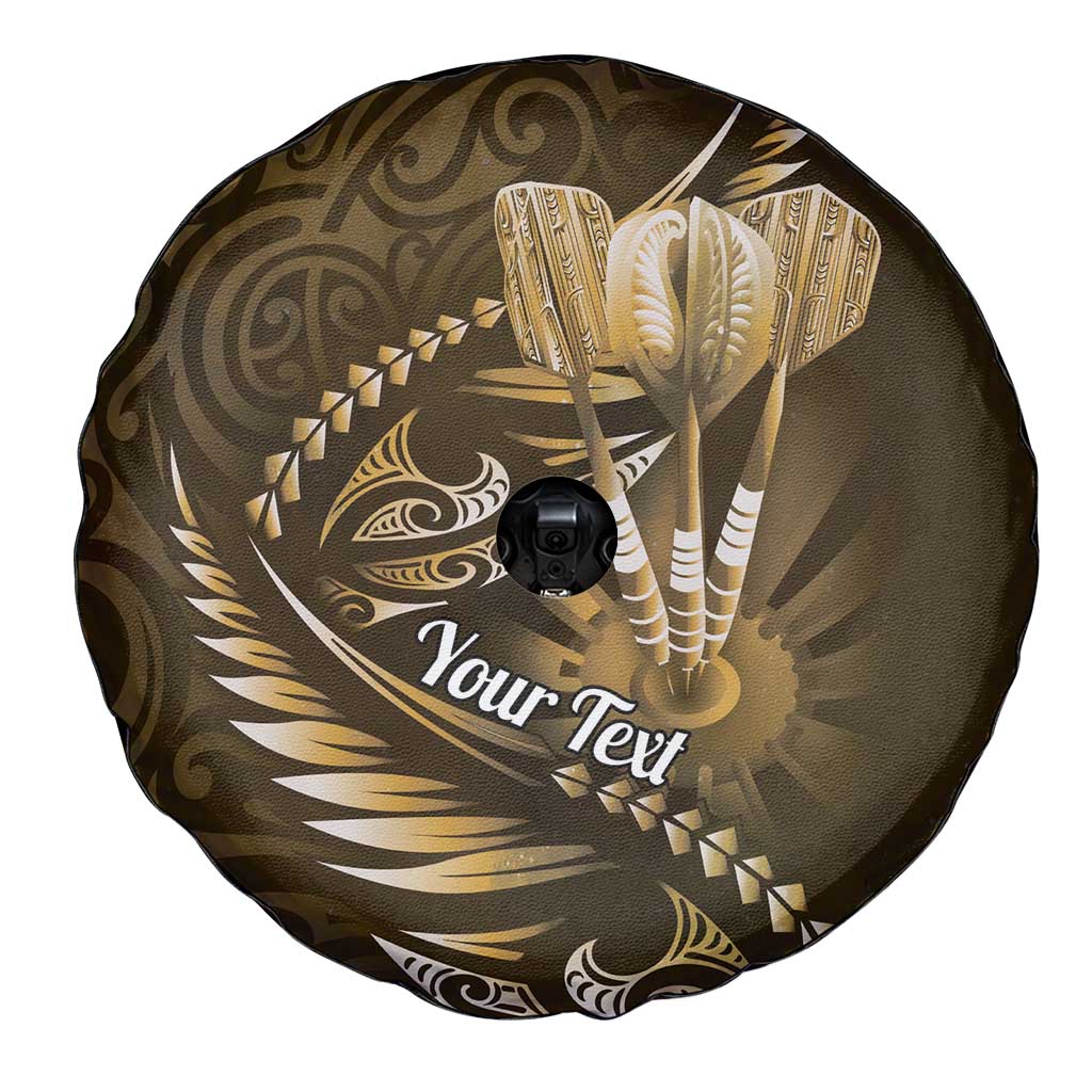 Personalised All Gold New Zealand Darts Spare Tire Cover Aoteroa Fern Maori Galaxy Style LT14 - Polynesian Pride
