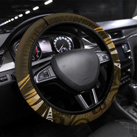 All Gold New Zealand Darts Steering Wheel Cover Aoteroa Fern Maori Galaxy Style LT14 Universal Fit Gold - Polynesian Pride
