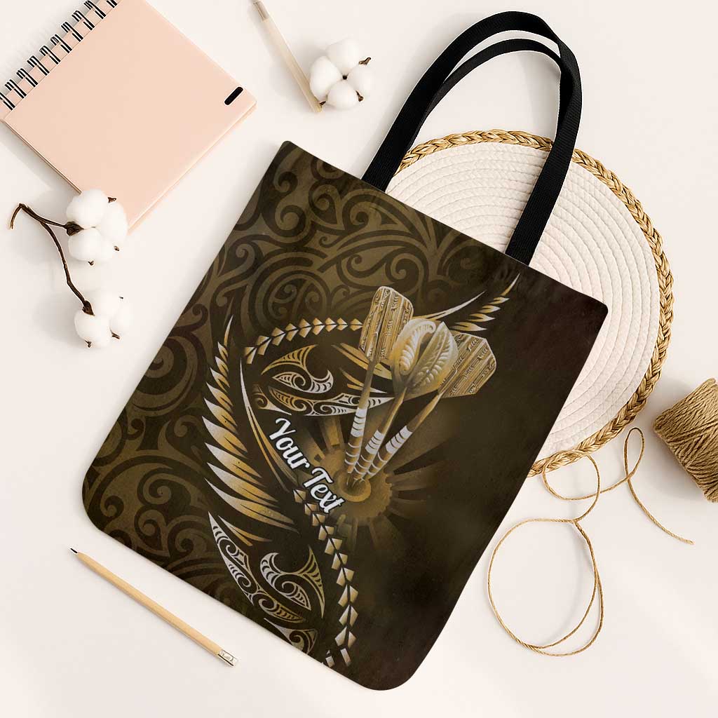 Personalised All Gold New Zealand Darts Tote Bag Aoteroa Fern Maori Galaxy Style - Polynesian Pride